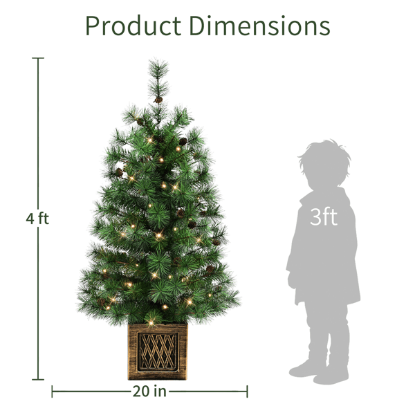 Puleo International 3.5ft. LED Potted Christmas Trees - Set of 2