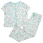 Womens White Orchid Short Sleeve Floral Pajama Set - image 2