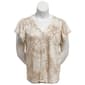 Plus Size French Laundry Cap Sleeve Crochet Trim Blouse - image 1