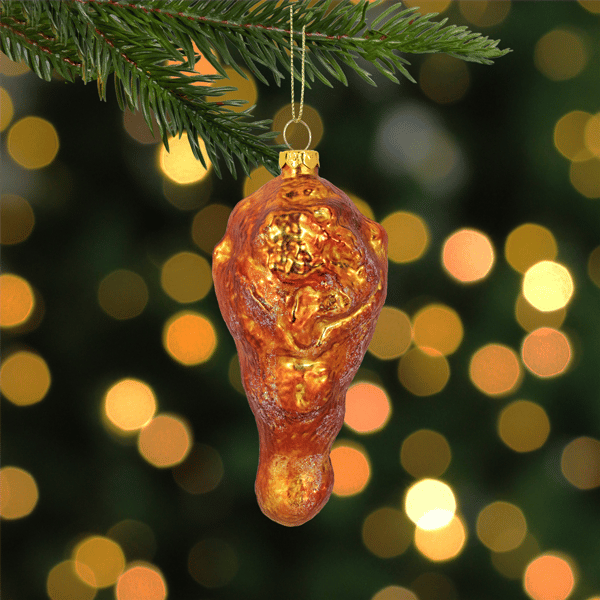 Northlight Buffalo Chicken Wing Drumette Glass Christmas Ornament