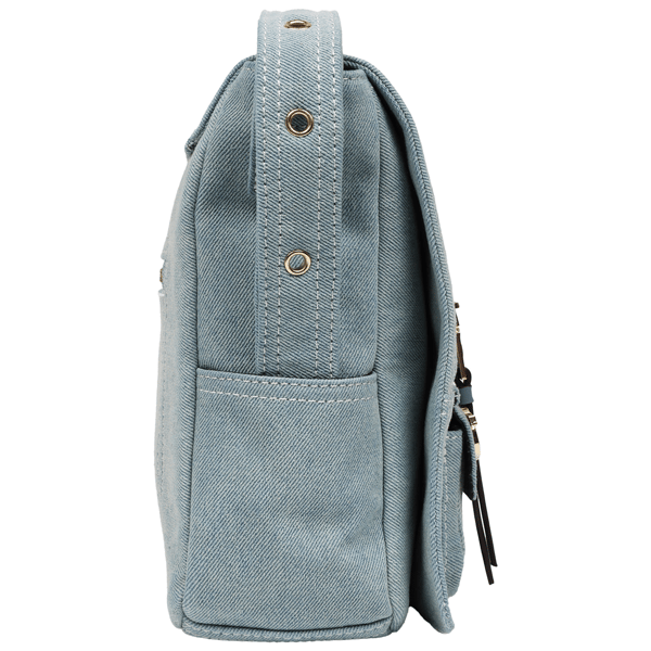 True Religion Multi Patch Denim Messenger Bag