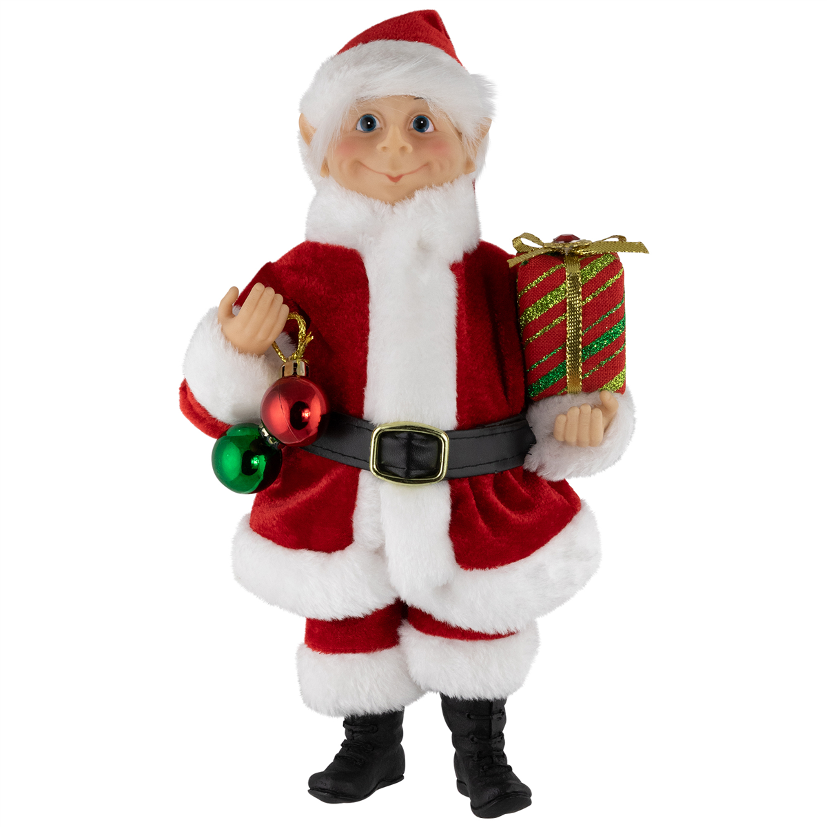 Northlight Santa Elf with Gift Christmas Figure - 14in.