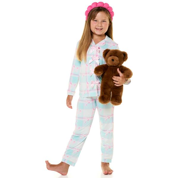 Girls (4-6x) Sleep On It(R) 3pc. Plaid & Bow Pajama Set