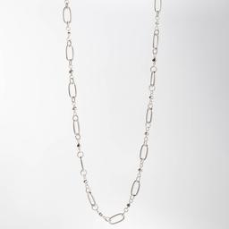 Design Collection Silver-Tone Paperclip Chain Necklace