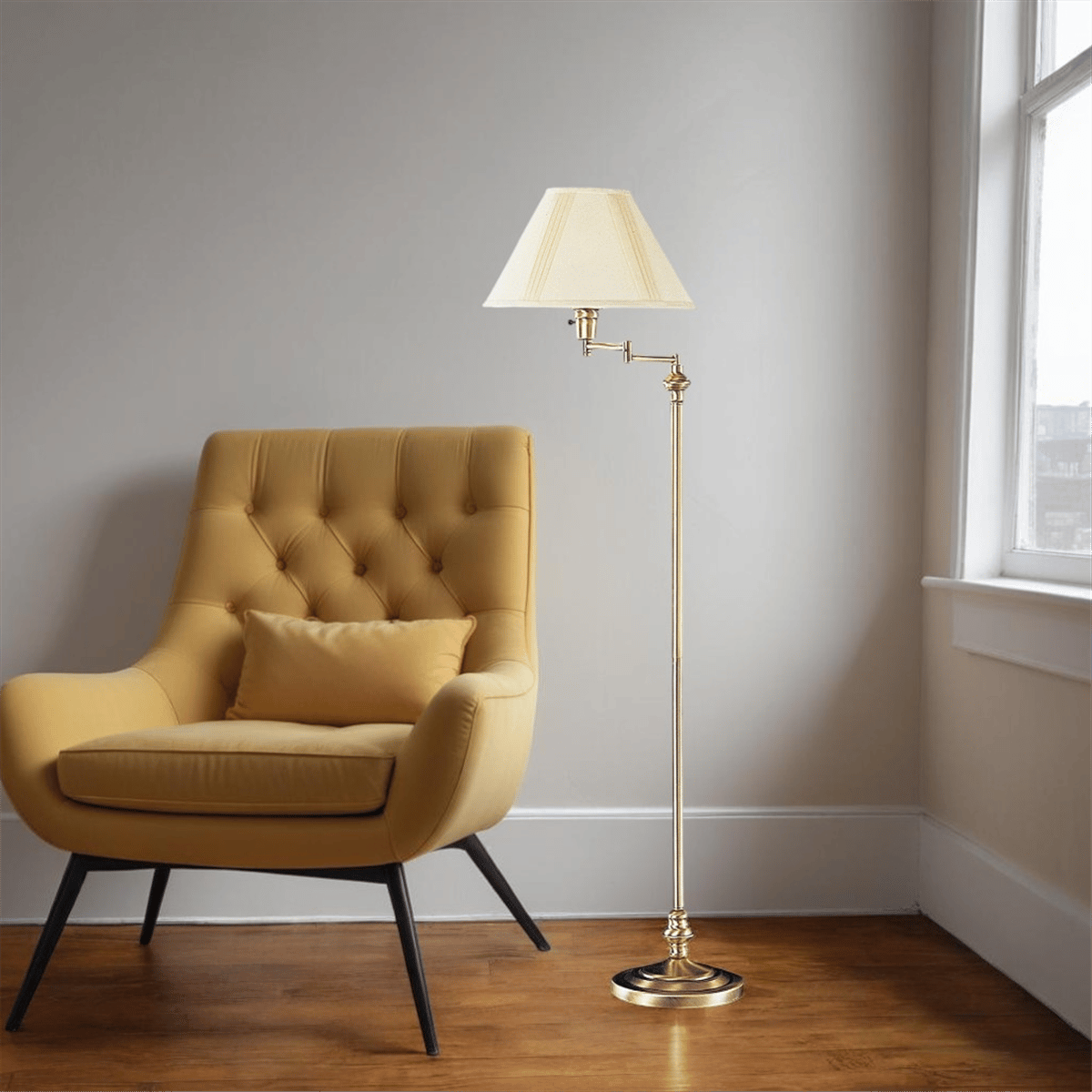 HomeRoots Swing Arm Floor Lamp - Thumbnail 3