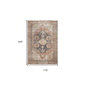 HomeRoots Orange Brown & Taupe Abstract Area Rug - image 2