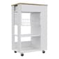 FM FURNITURE Shelton White Kitchen Cart - image 1