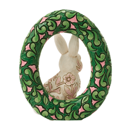 Jim Shore Heartwood Creek Floral Bunny Wreath Figurine