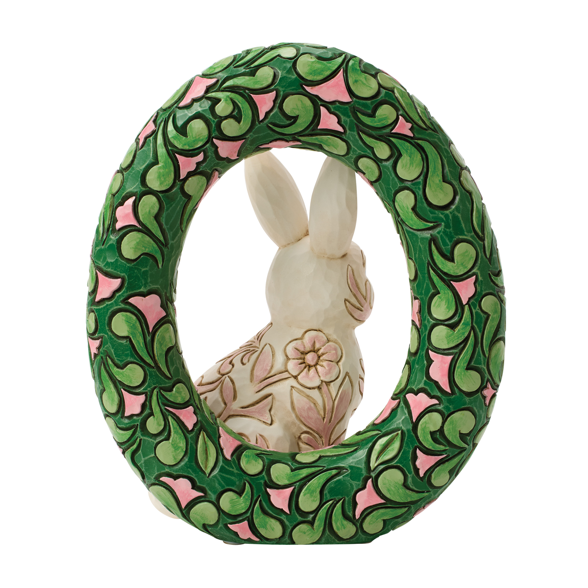 Jim Shore Heartwood Creek Floral Bunny Wreath Figurine