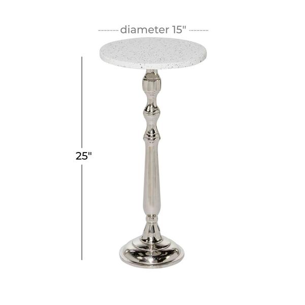 9th & Pike® Silver Traditional Terrazzo Accent Table