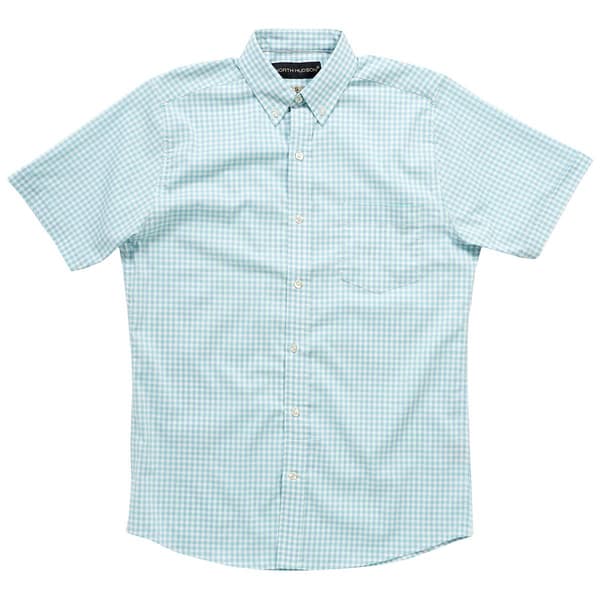 Mens North Hudson Checkered Tuckless Button Down Shirt - Mint - image 