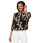 Womens Cocomo 3/4 Sleeve Floral Bubble Hem Blouse - image 1