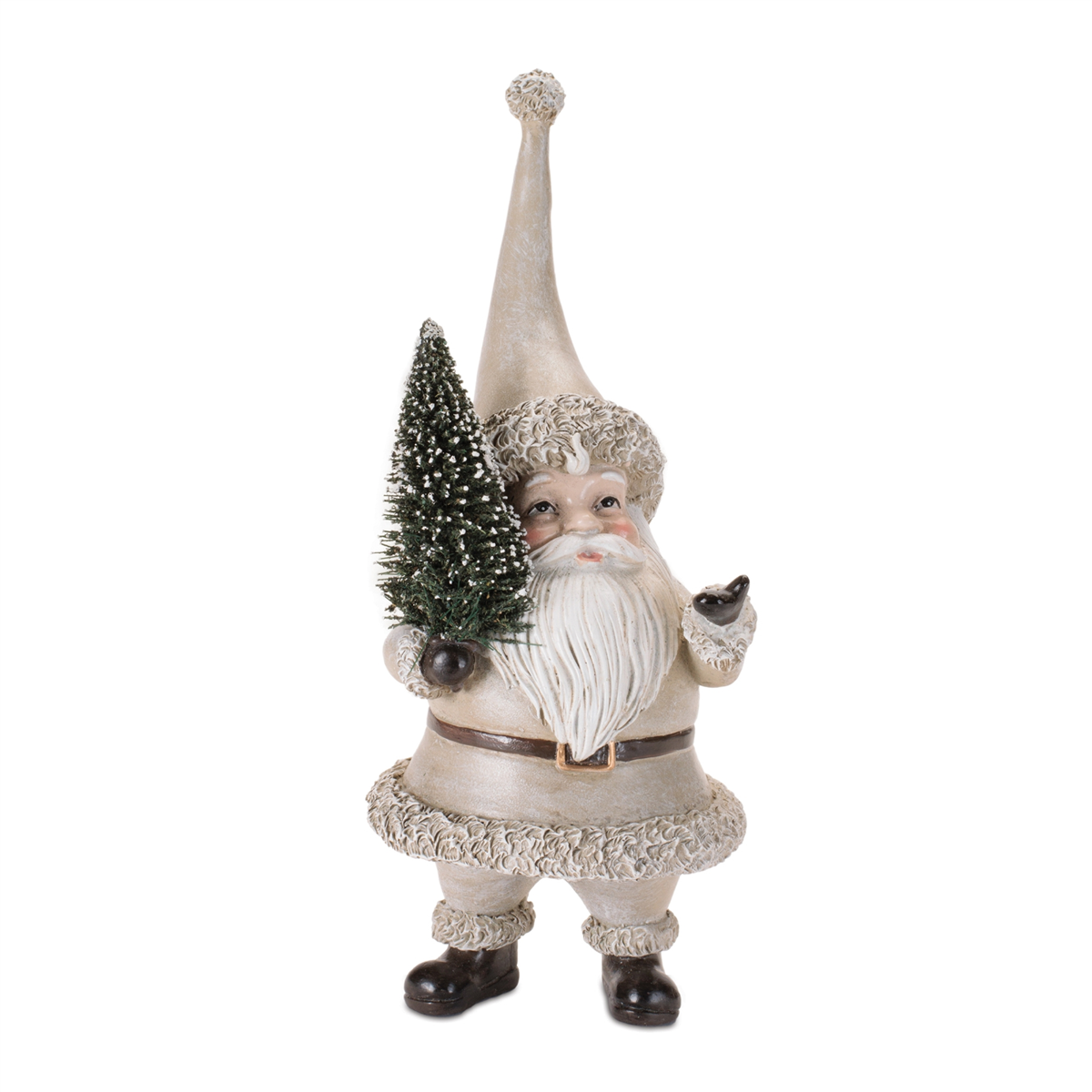 Melrose Rustic Santa Figurines with Tree & Wreath - Set of 3