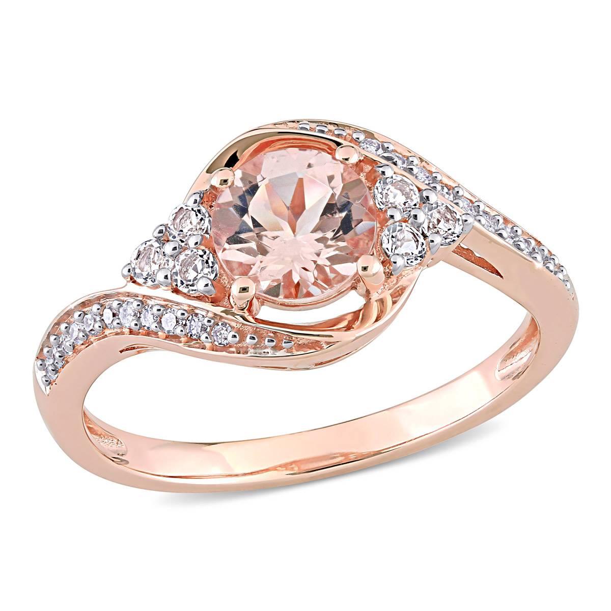 Gemstone Classics™ 10kt. Rose Gold Diamond Crossover Ring