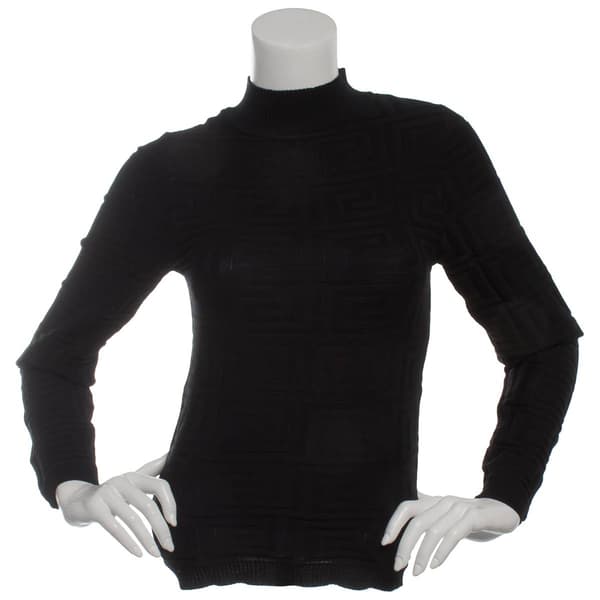 Juniors Jolie &amp; Joy Greek Key Mock Neck Sweater - image 