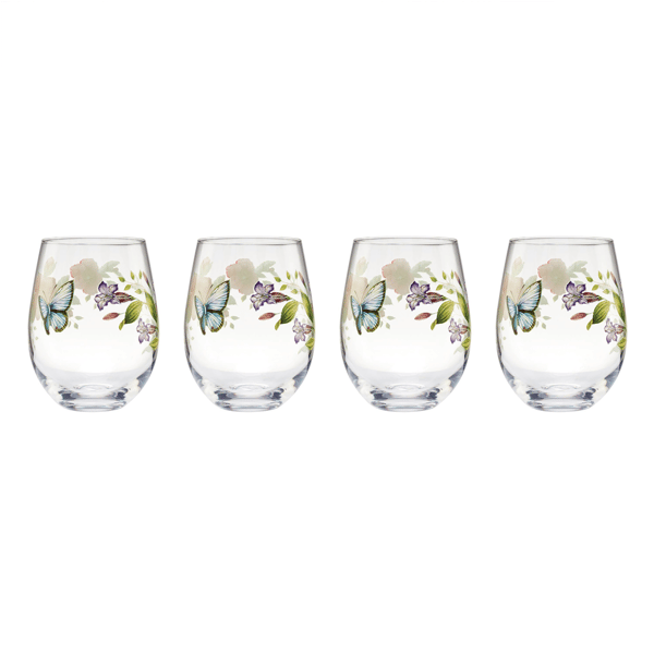Lenox® Butterfly Meadow® Stemless Wine Glasses - Set of 4