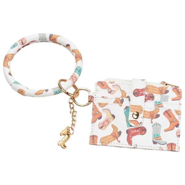 Womens DS Fashion Card Case Wallet with Tassel & Charm - Western