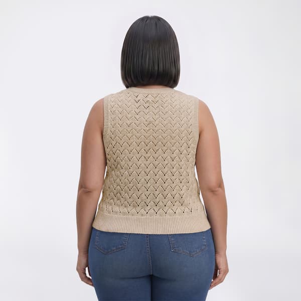 Plus Size Architect® Pointelle Stitch Sweater Vest