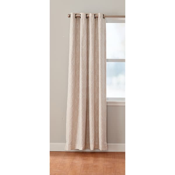 Diamond Chenille Lined Grommet Blackout Curtain Panel