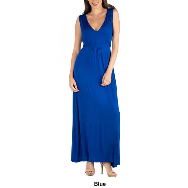 Womens 24/7 Comfort Apparel Sleeveless Maxi Dress With Belt
