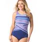 Womens Gabar Twilight Stripe Hi Neck One Piece - image 1