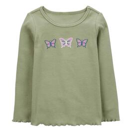 Toddler Girl Carters&#40;R&#41; Butterfly Embroidered Long Sleeve Top