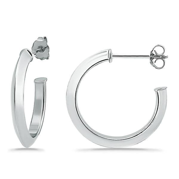 Designs by FMC 3mm X20mm Polished Knife-Edge Post Hoop Earrings