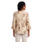 Womens Notations 3/4 Ruffle Sleeve Floral Embroidery Blouse - image 2
