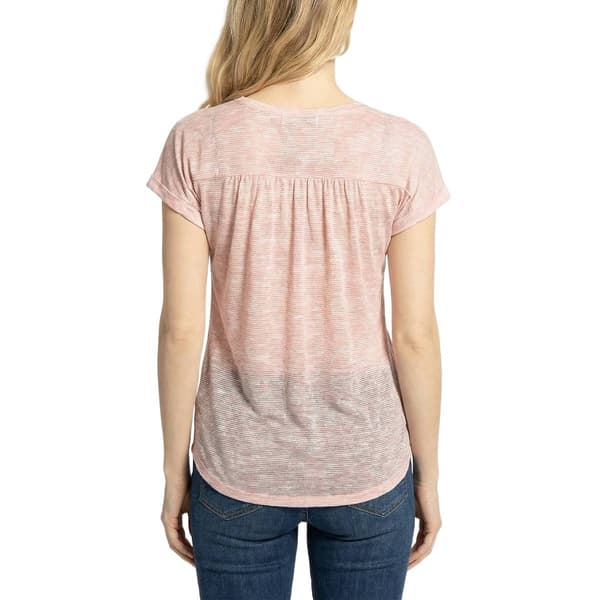 Petite NY Collection Short Ruffle Sleeve Stripe Blouse