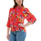 Womens Zac & Rachel 3/4 Sleeve Pleated Hawaiian Floral Blouse - image 2
