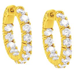 14kt. Gold Plated & CZ Inside-Out Hoop Earrings
