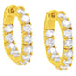 14kt. Gold Plated & CZ Inside-Out Hoop Earrings - image 1