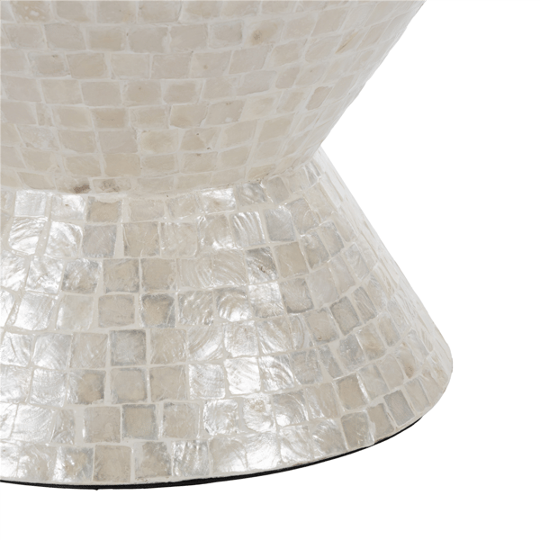 9th & Pike® Contemporary Cream Capiz Shell Accent Table