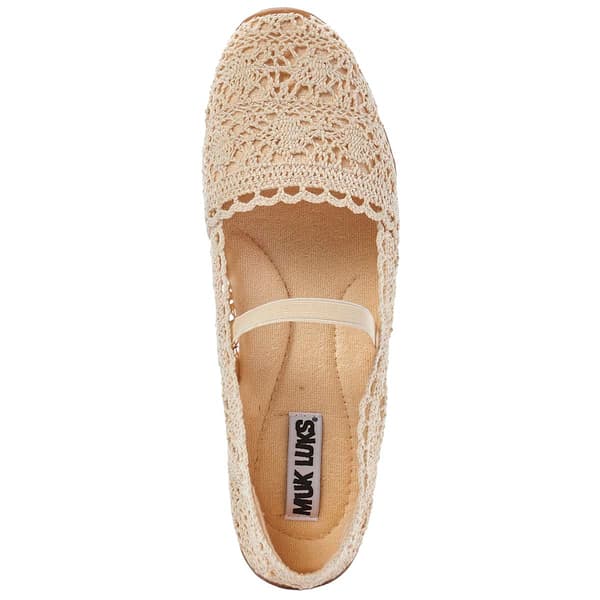 Womens MUK LUKS Crochet Mary Jane Flats