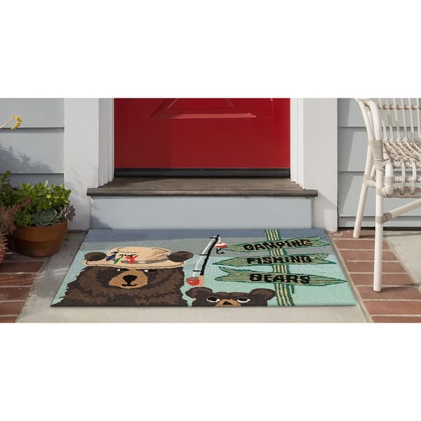 Liora Manne Frontporch Fishing Bears Indoor/Outdoor Accent Rug