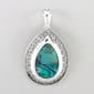 Wearable Art Silver-Tone Green Abalone Pear Shape Enhancer - image 1