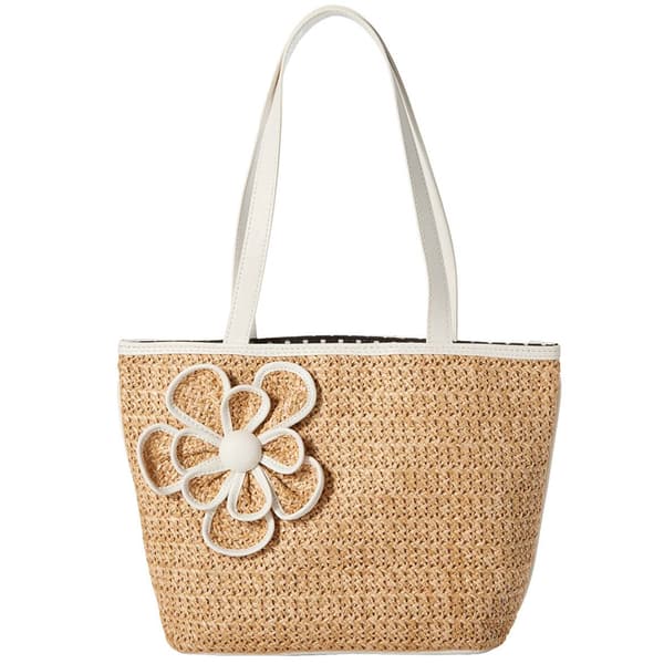 Bueno Straw Flower Tote - image 