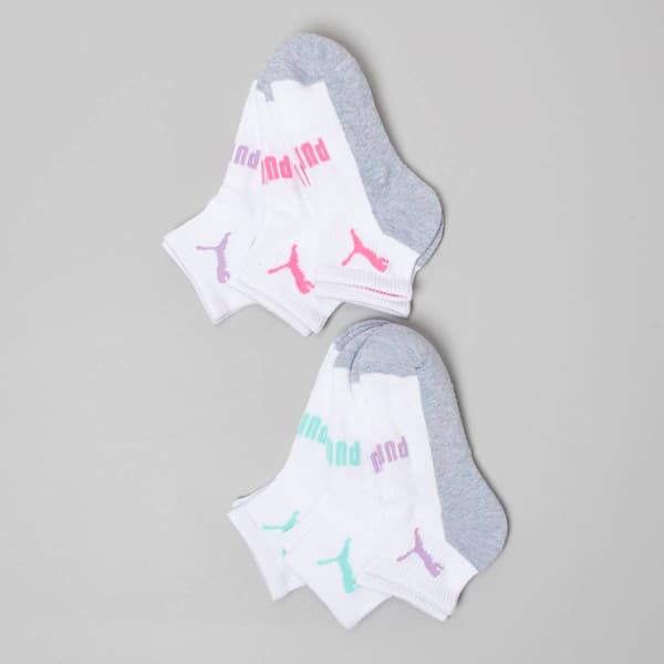 Girls Puma(R) 6pk. 1/2 Terry Sportstyle Quarter Socks - image 