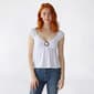 Juniors Derek Heart Baby doll V-Neck Top w/ Hardware and Bra Cup - image 3