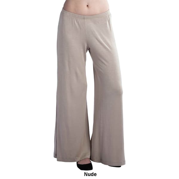 Womens 24/7 Comfort Apparel Elastic Waist Flare Leg Palazzo Pants