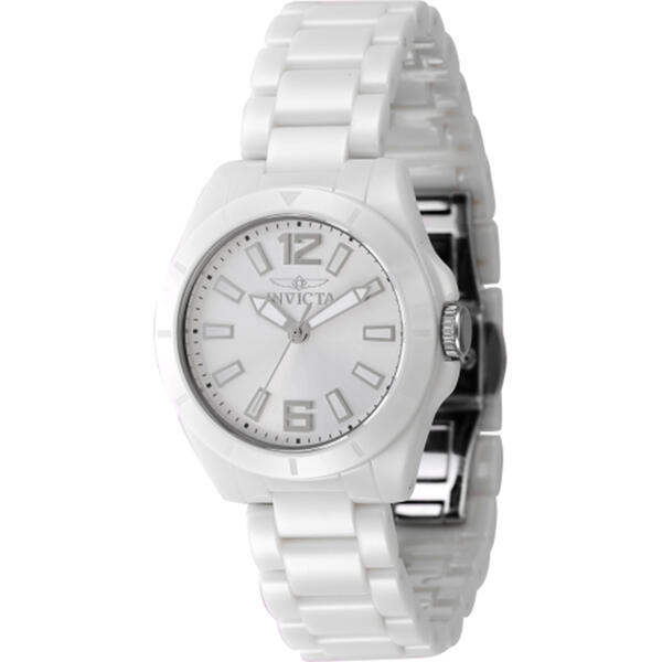 Womens Invicta Ceramic Silver Quartz 3 Hand Watch - 47334 - image 