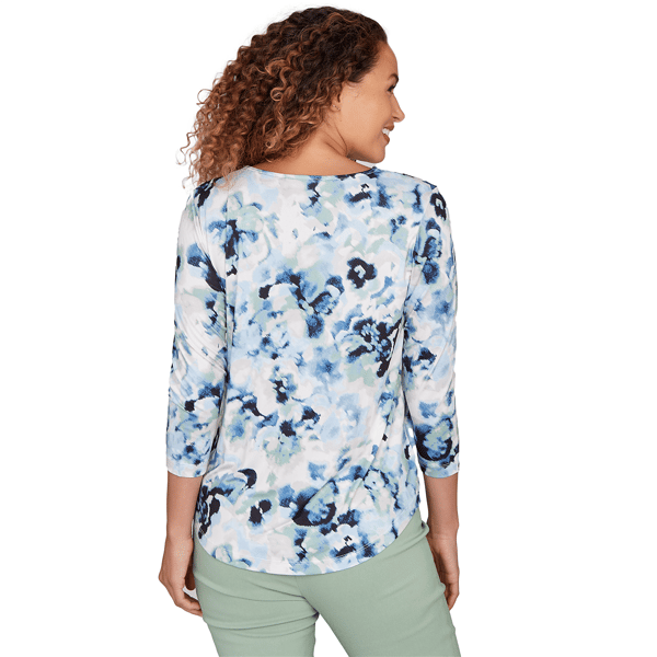 Womens Emaline Seabreeze Essence 3/4 Sleeve Top With Overlapped