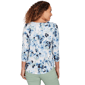Womens Emaline Seabreeze Essence 3/4 Sleeve Top With Overlapped - image 2