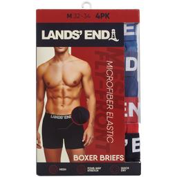 Mens LANDS END(R) 4pk. Super Soft Boxer Briefs - Red/Blue