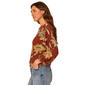 Womens Democracy 3/4 Dolman Tuck Sleeve Floral Sweater - image 3