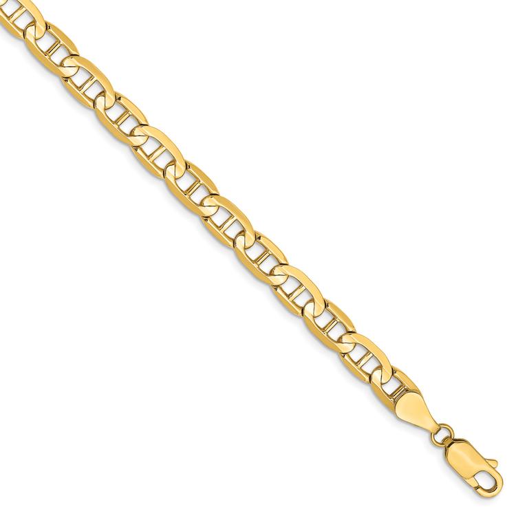 Gold Classics(tm) 5.25mm. Concave Anchor Chain Bracelet