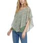 Womens NY Collection Sleeveless Split Neck Abstract Floral Poncho - image 1