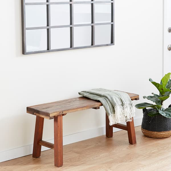 9th & Pike® Brown Mahogany Industrial Bench