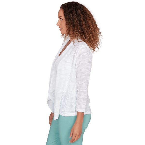 Womens Hearts of Palm Fresh Start Wavy Stripe Cardigan