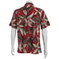 Mens Campia Short Sleeve Rayon Spandex Button Down Shirt - Red - image 3